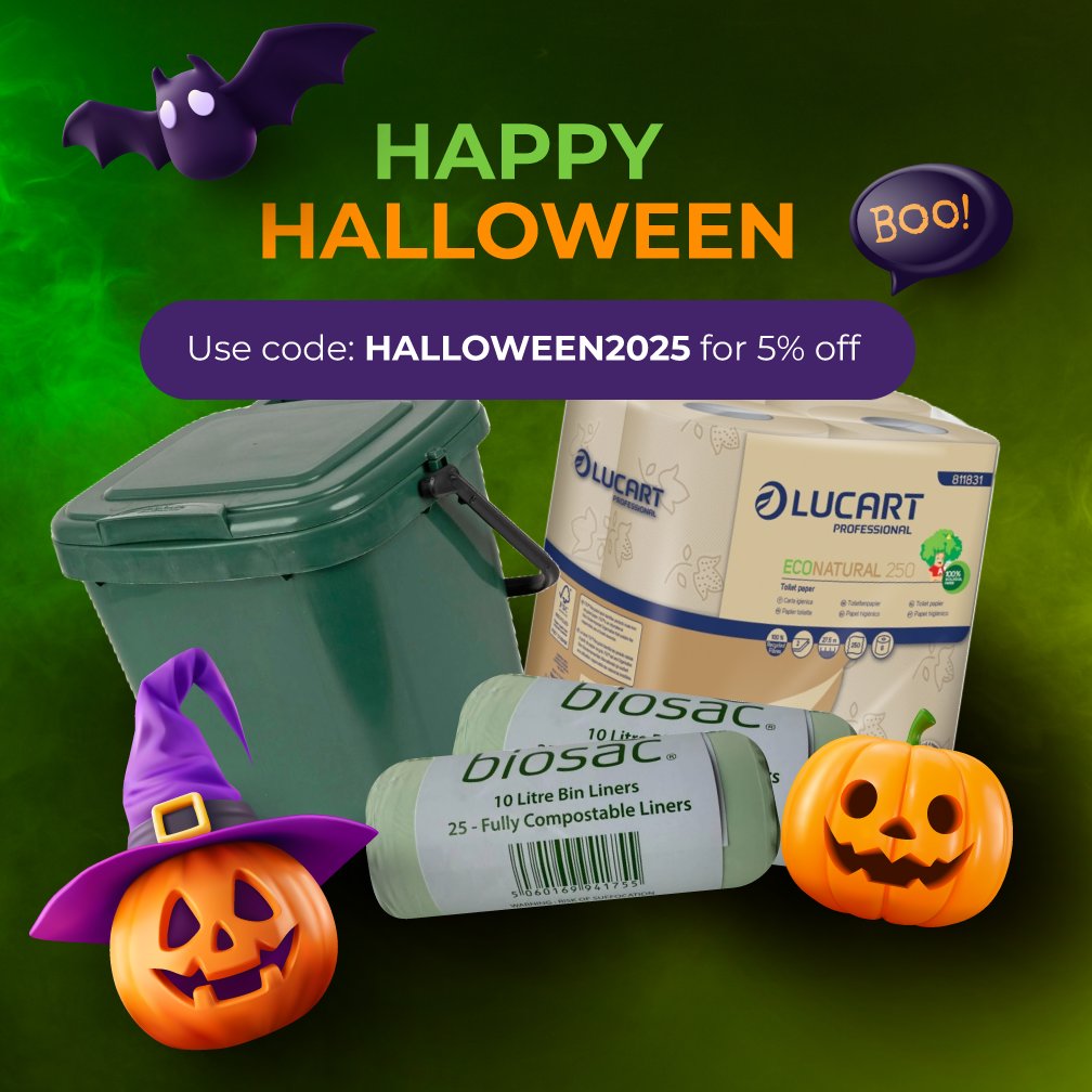 This Halloween, skip the tricks and treat the planet instead - Go Green for Halloween 💚 Use code: 'HALLOWEEN2025' for 5% off our eco-friendly range 🏷️

✨ Check out the full range: janitorialdirect.co.uk/eco.html