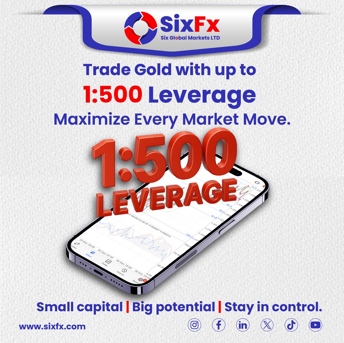 sixfxglobal's tweet photo. Big moves start small.
Trade Gold with up to 1:500 leverage — maximize potential, minimize emotion. https://t.co/mtCThlczNV