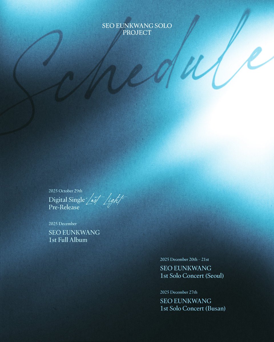 sssssskkkkkk_'s tweet photo. 야 미친!!!!!!!!!!
10월 29일 서은광 선공개곡 <Last Light>
12월 솔로앨범 공개
12월 20~21일 서울 솔로콘서트
12월 27일 부산 솔로콘서트 https://t.co/wBgFiBp6R9