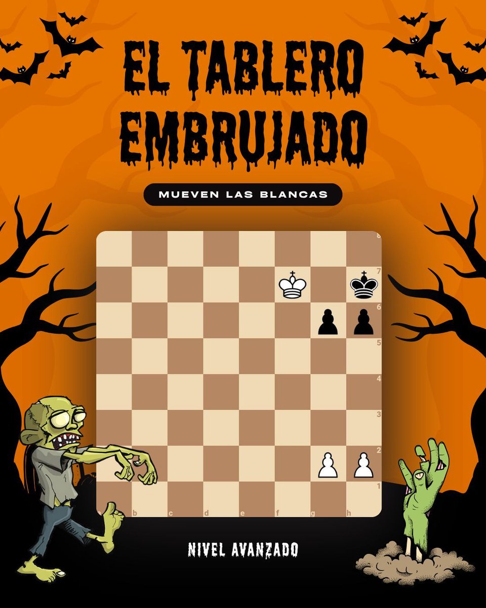 ChessExcelsior's tweet image. Los tableros embrujados 👻♟️ ¡Disfruta de Halloween con Chess Excelsior 🎃 

Las piezas cobran vida bajo la luna llena…
¿Podrás romper el hechizo y encontrar la jugada ganadora en cada posición? 🕸️

🕯️ El tablero te observa… juega si te atreves.

#ChessExcelsior #Ajedrez #Chess