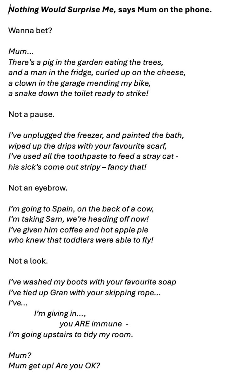 Thanks <a href="/TheToyPress/">The Toy - 🍩🦜🍑🌻🪐🛼 - Submissions closed</a> for #wordoftheweek #back. Welcome back! 
#poetryforchildren #poetryforkids #kidlit Possibly I have to thank <a href="/maxboyceMBE/">Max Boyce MBE</a> a little too - I couldn’t get ‘There’s a pig in the bath!’ out of my head as I wrote this! 🐖