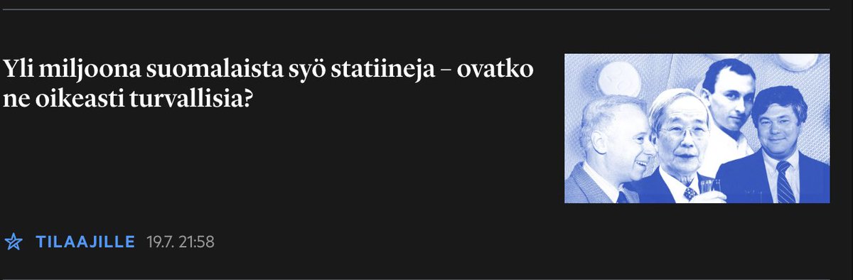 aleksis_kallio's tweet image. Yli miljoona suomalaista käyttää statiineja kolesterolin alentamiseen. 😮

Mutta uusin tiede kertoo kummia: statiinien syöminen saattaa olla elämäsi suurin virhe.

Tässä ketju tutkimuksista lähteineen ja voit päättää itse onko statiinien syöminen sen arvoista. 🧵👇
