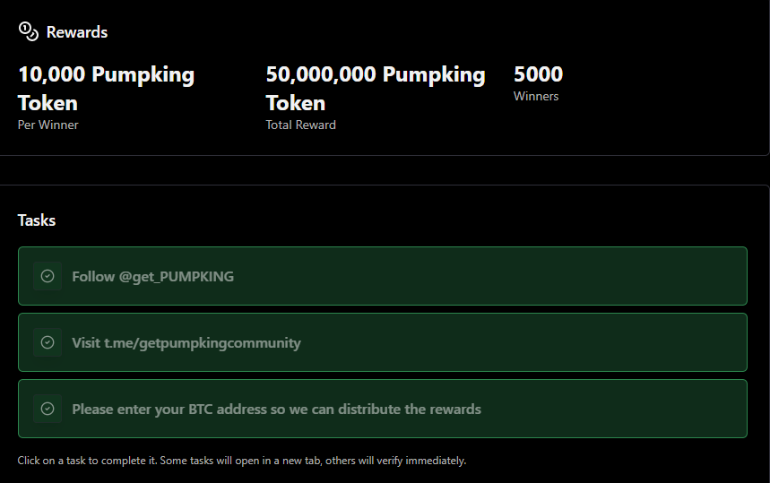 💥Simple Guide to PumpKing Airdrop🪂

PumpkinG will give each user 10,000 tokens as a reward 🥳

🎁Total Rewards: 50,000,000 Pumpking Token

1⃣ Follow <a href="/get_PUMPKING/">PUMPKING Official</a> &amp; <a href="/SuiInsiders/">Sui Insiders💧</a>
2⃣ Visit t.me/getpumpkingcom…
3⃣ Enter your BTC address

Like, RT and drop your #Sui wallet