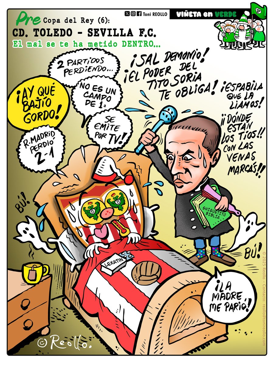 ToniReollo's tweet image. PRE Copa del Rey (parte 6) penúltima.
El mal se te ha metido dentro...
@SevillaFC 
@cristobalsoria 

Música viñeta 😱youtube.com/watch?v=kVd0ZH…

#cdtoledo #toledo #SevillaFC #cristobalsoria #Futbol #Humor #tonireollo #Reollo #ViñetaenVerde