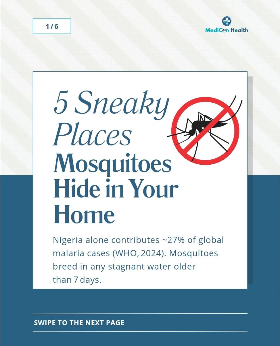 MediConHealth_'s tweet photo. Even the cleanest homes have secret mosquito spots! 🏡✨ Let���s uncover 5 sneaky hiding places so you can reclaim your peace.

#mosquitoprevention #healthtipsoftheday #hometips #mediconhealth #healthawareness  #naijahealth #healthcareforall https://t.co/LgEqP4oH0Z
