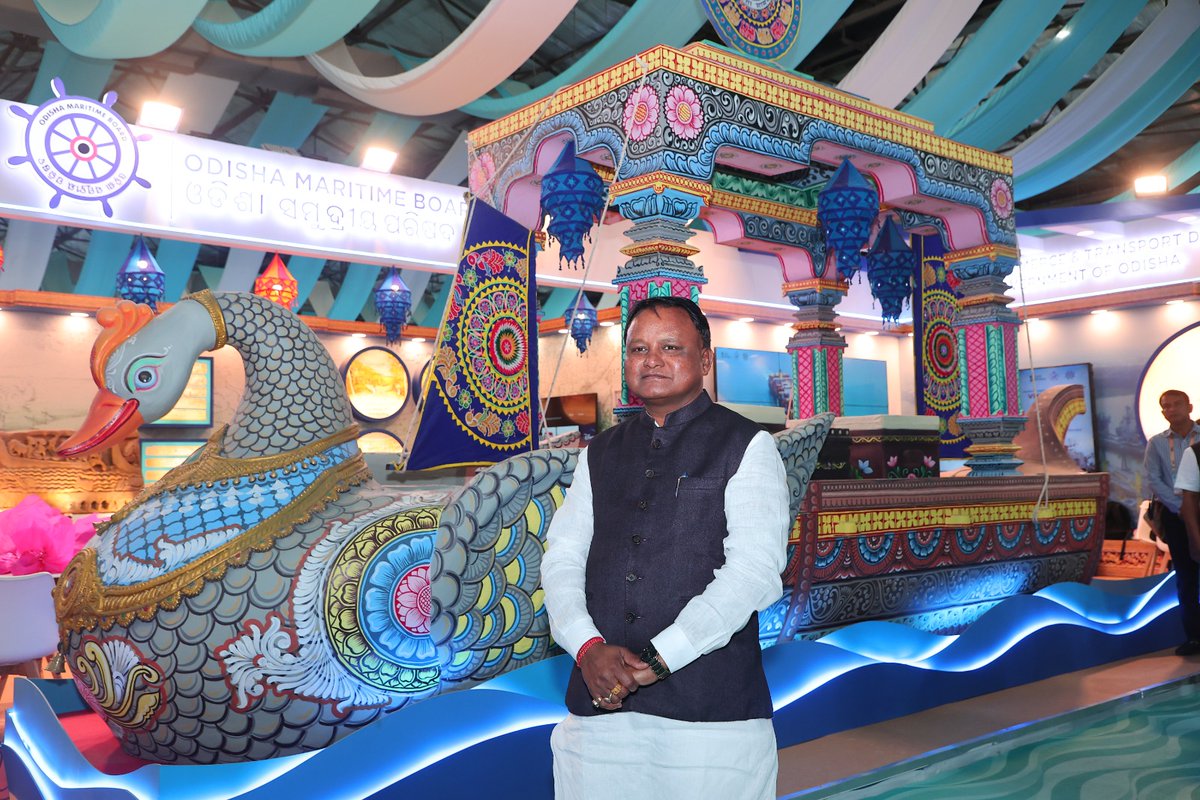 MohanMOdisha's tweet image. Visited the Odisha Pavilion at #IndiaMaritimeWeek2025 and witnessed an impressive display showcasing the State’s remarkable maritime journey, when our sailors navigated distant shores fostering trade and cultural exchange, to the present day marked by world-class ports, robust…
