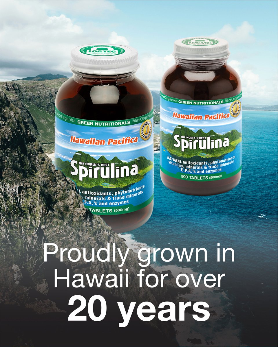 Hawaiian Pacifica Spirulina is grown on the Big Island of Hawaii, USA without the use or any chemical fertilisers, pesticides, herbicides or genetically modified material 🌍

greennutritionals.com.au