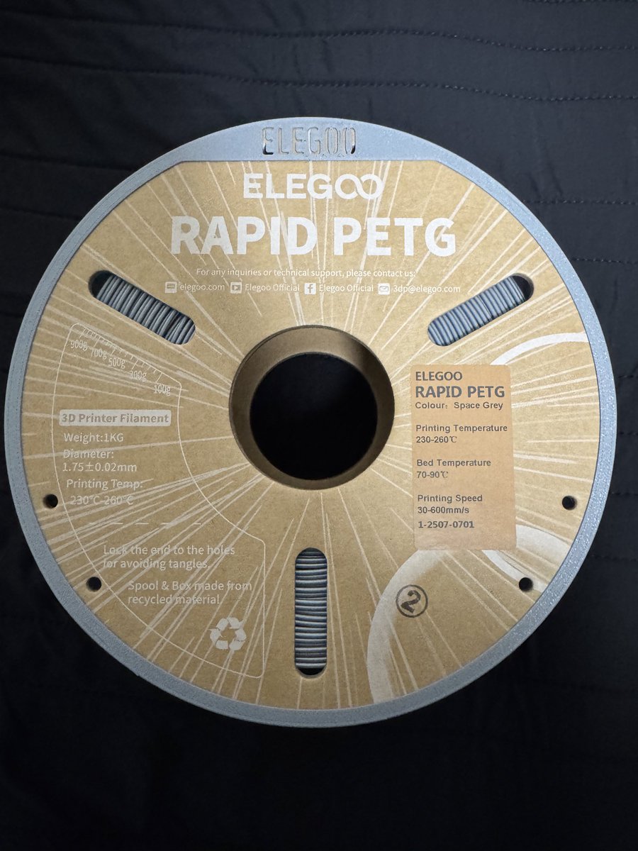 Khons_moon's tweet image. 初のPETG印刷なのに社外品フィラメントを使用。最初はメーカー品を使いたかったけど品切れだったから…

ELEGOOの高速PETGが評判良さそうだったので試しに印刷してみます。

#BambuLab #P2S