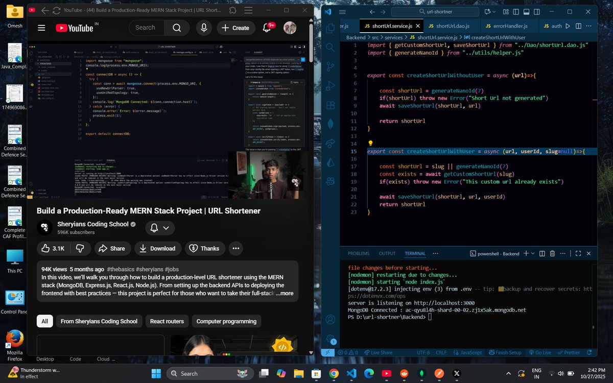 Omesh_parswal's tweet image. Day 6 of #100DaysofCode
• Wrote login and register controllers
• Controllers for create short url
• Custom short url controller
Nothing feels better than doing your work with full dedication.
#Coding #buildinginpublic