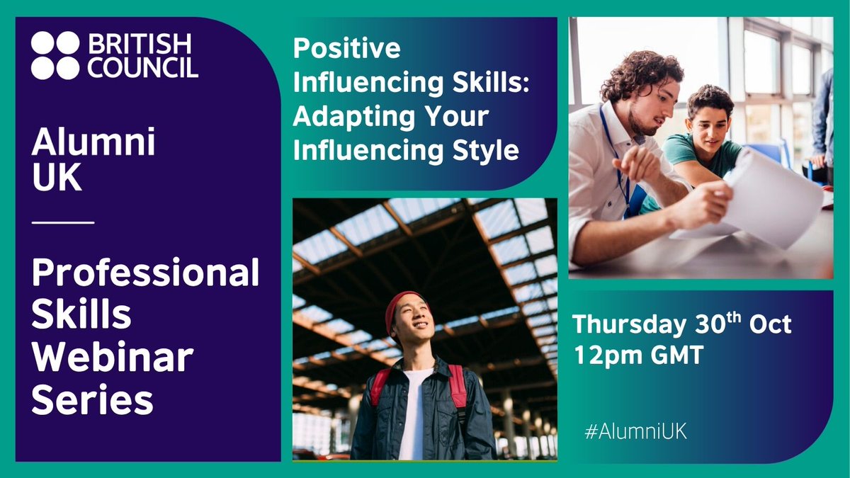 Don’t underestimate the power of influence! #AlumniUK invites you to join for part two of their ‘Positive Influencing Skills’ webinars.

You’ll learn how to identify your own influencing style and adapt your approach to suit different contexts! Register 👉 ow.ly/PpO950X4cQS