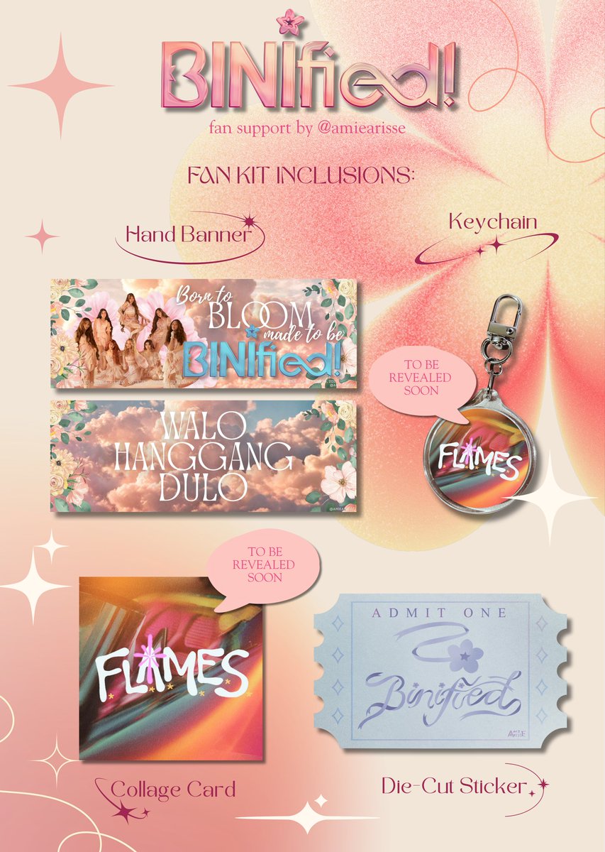 amiearisse's tweet image. 🌸 OUR BINIFIED FAN SUPPORT 🌸

❀˖ ° Limited Quantity
❀˖ ° Time &amp;amp; Location: TBA
❀˖ ° mbf, like &amp;amp; rt (will go private on the day of the event)
❀˖ ° open to spot trades

Keep an eye out for more BINI special goodies coming your way! ♡
#BINIFiedPHArena #BINIPH