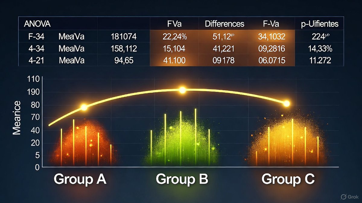 studyguides's tweet image. Analysis of Variance (ANOVA) is a statistical method used to test differences between two or more means. It helps determine if the means of different groups are significantly different from each other. ANOVA is particularly useful when comparing three or more groups, as it avoids…