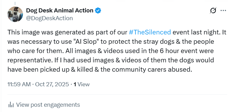 DogDeskAction's tweet photo. Just in case anybody else didn't understand what #TheSilenced was about 👇 https://t.co/3848Ri7yOf