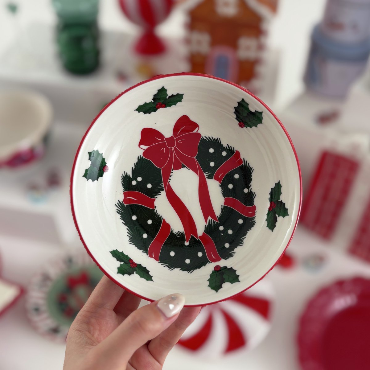 プレゼントとリースのデザイン、どちらのクリスマスプレートがお好み
