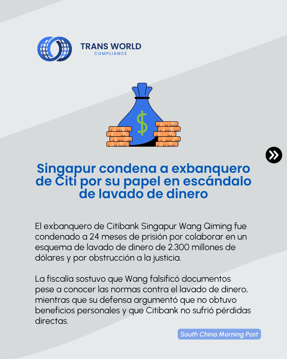 TransWorldComp's tweet image. #Noticias | Los indultos, sanciones y penas de prisión nos recuerdan que los delitos financieros conllevan costes legales y reputacionales que traspasan fronteras, independientemente del poder de los implicados.

Lea más: hubs.la/Q03Q8ZrK0

#Cripto #Cumplimianto #AML