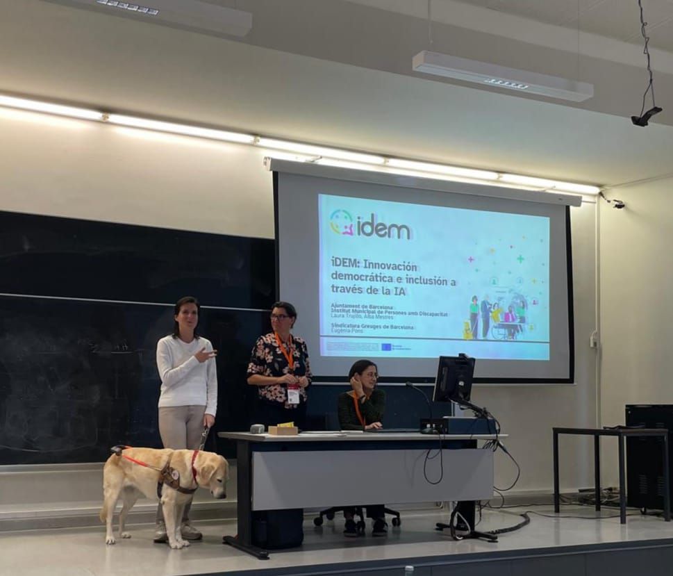 sindicaturabcn's tweet image. 🗣️ Hem participat al Congrés de la Xarxa Espanyola de Política Social (#REPS2025), a Logronyo, per explicar el projecte @idem_EU. 

L’objectiu de la iniciativa és desenvolupar eines basades en la IA que simplifiquin les informacions per participar en processos participatius.