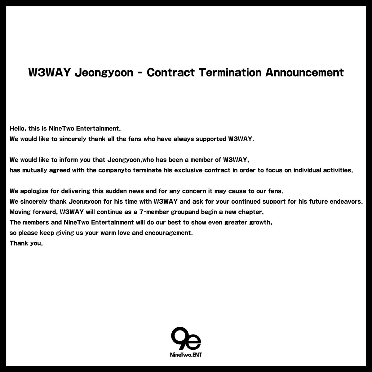 www_W3WAY's tweet image. W3WAY ‘정윤‘ 탈퇴 안내