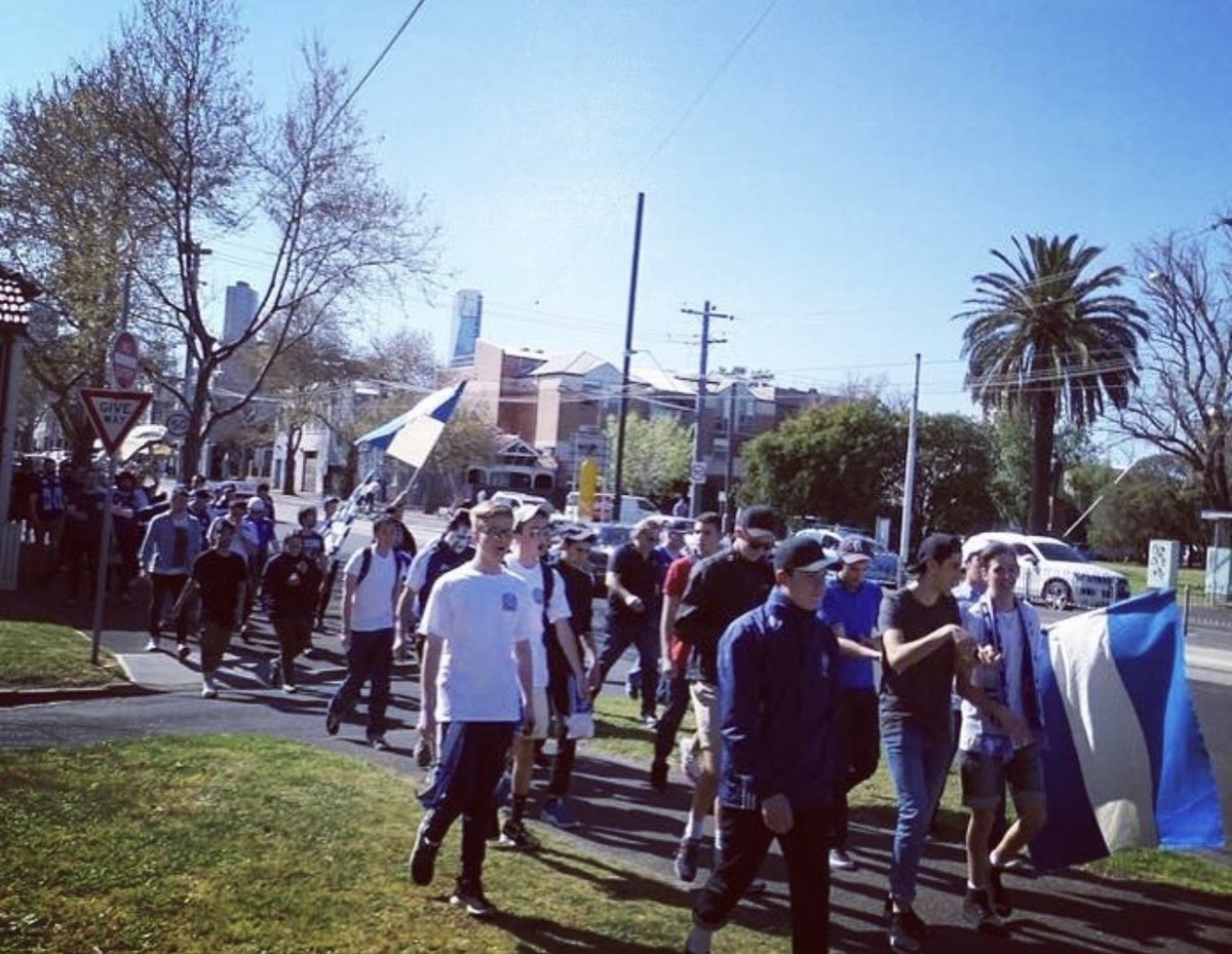 SMFCfans59's tweet photo. South Melbourne Hellas fans will be meeting from 12:30pm on Saturday at Royal Hotel Carlton. 
1 minute away from Carlton station 
8 minute walk from Kogarah Stadium 

Leaving all together from the pub to the stadium at 2:30pm

HELLAS OLE! https://t.co/wTCl0H1WiV