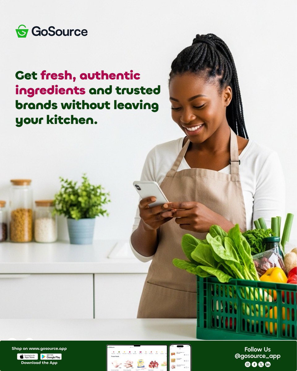 gosource_app's tweet image. Get fresh, authentic ingredients and trusted brands without leaving your kitchen. 🛒💚
That’s the GoSource difference , easy, fast, reliable sourcing for food vendors.