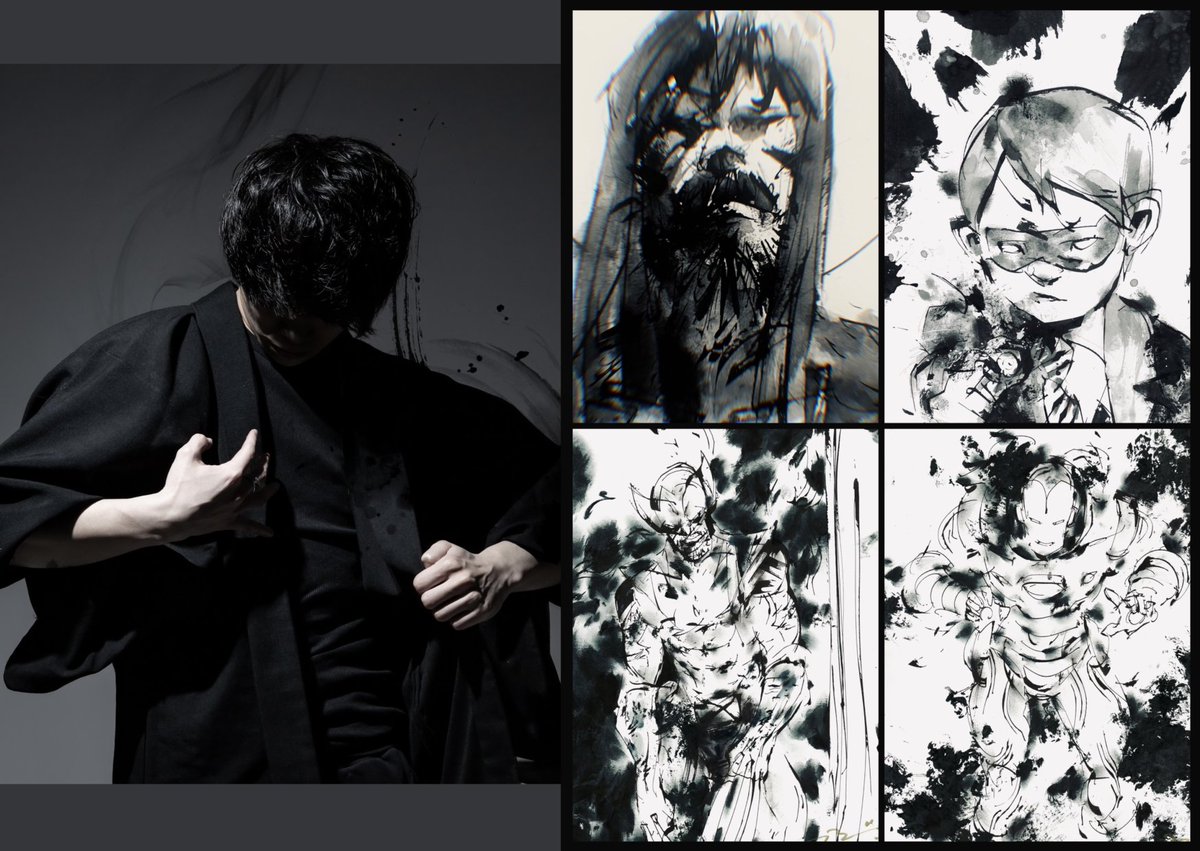 【#TCC2025 AA出展者】<TAKUMI 巧巳>
墨絵、墨の表現にインスパイアされた作品を描く。
「手塚プロダクション」「タツノコプロ」では公式コラボレーションでNFTアートを制作。
アメリカ、ノースカロライナで開催されたHero's Con2025オークションにライブドローイング作品を出品。