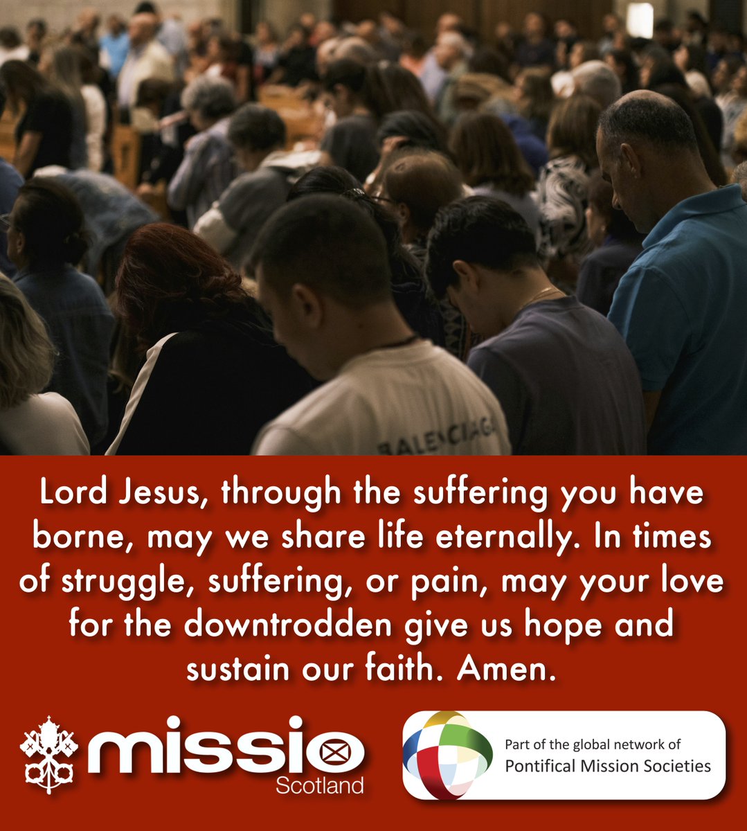 Lord Jesus, in times of struggle, suffering, or pain, may your love for the downtrodden give us hope and sustain our faith

#MissiosMondayPrayer

<a href="/BishopsScotland/">BCoS</a> <a href="/john_bishopjohn/">Bishop John</a> <a href="/RCArgyllIsles/">RC Argyll-Isles</a> <a href="/SCESDirector/">SCES</a> <a href="/BeingCatholicTV/">Being Catholic TV</a> <a href="/SanctaFamiliaTV/">Sancta Familia Media</a> <a href="/CarfinSpiritans/">Carfin Spiritans</a> <a href="/MillHillmission/">Mill Hill Missionaries</a>