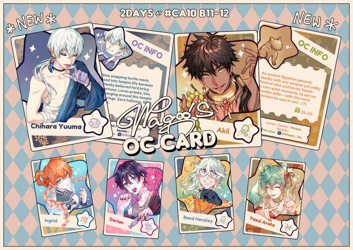 (มาแปะด้วยคนนน มี OC card ลูก mpc มาแลกเหมือนกันค่าา ของดอเรียนรูปเหมือนในดิสทวิตนี้เลย ละก็มีลูก mpc ซี1-2 คือตาคนใส่แว่นนี่ ที่เหลือไม่เกี่ยว แต่ถ้าสนใจก็รับไปได้ค่าา อยู่ B11-12 ทั้ง 2 วันเลยค่ะ 💖)