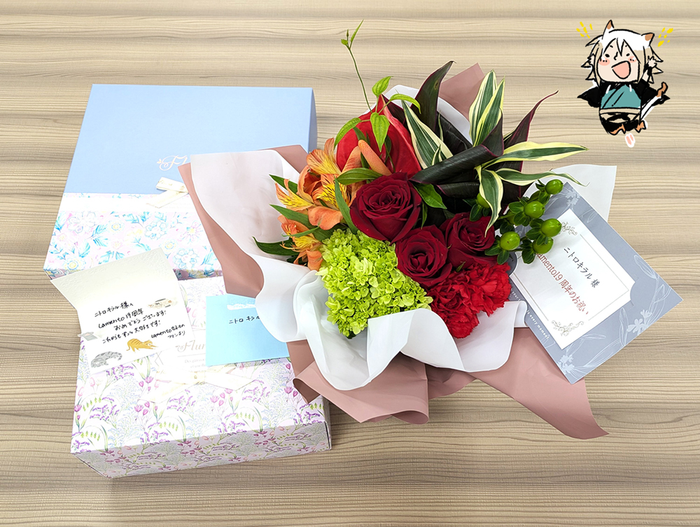 Lamento』発売19周年記念のお祝いを頂きました～💐🐈✨ 本当に