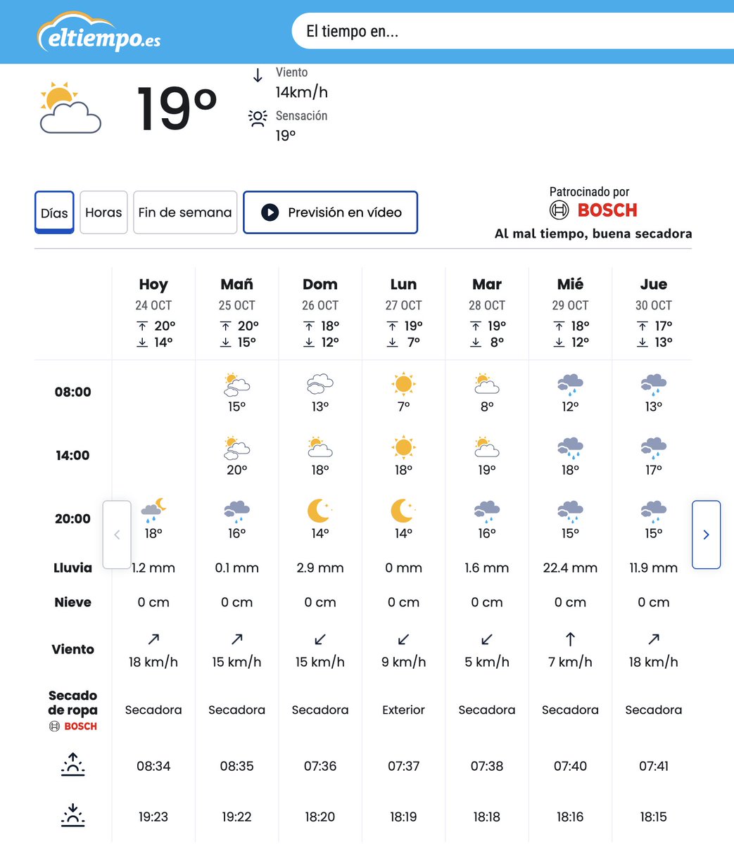 Al mal tiempo, buena secadora. 

<a href="/BoschHomeEs/">BoschHomeEspaña</a> está apostando por creatividad contextual junto a <a href="/ElTiempoes/">Eltiempo.es</a> para promocionar sus secadoras. 

El objetivo de la marca es potenciar la eficacia de la comunicación y aportar utilidad y valor. 

|| Más info👉🏽 reasonwhy.es/actualidad/bos…