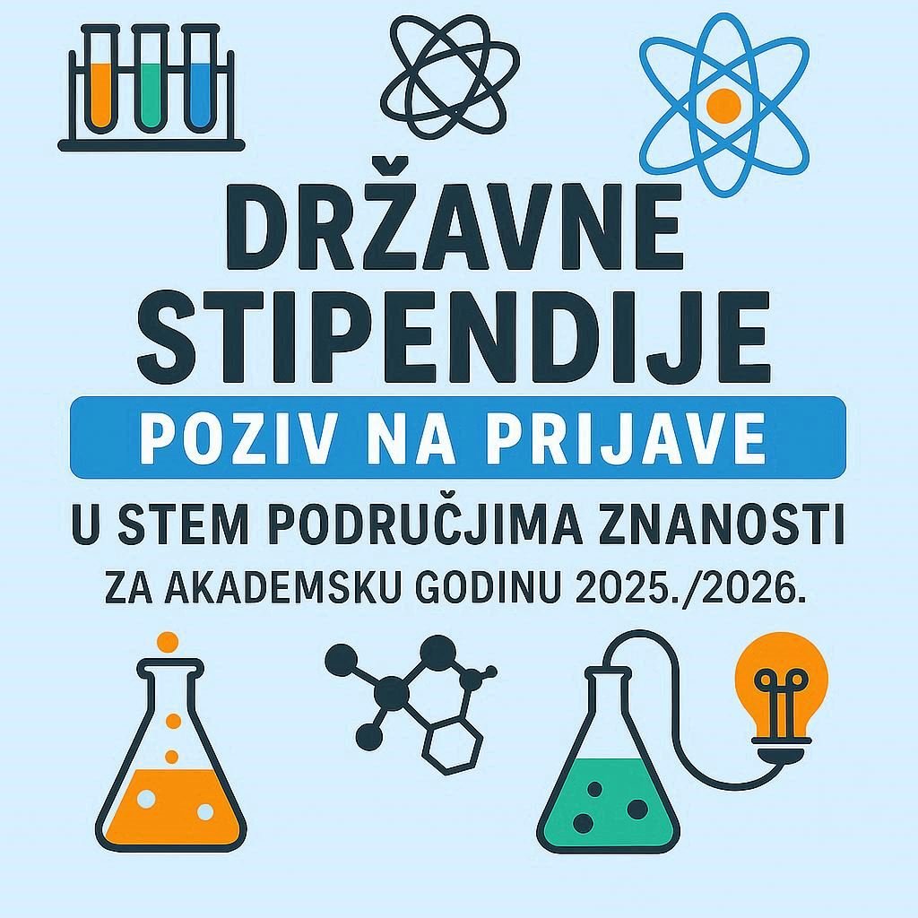 📣 Raspisan je Javni poziv za dodjelu državnih stipendija u 𝗦𝗧𝗘𝗠 𝗽𝗼𝗱𝗿𝘂𝗰̌𝗷𝗶𝗺𝗮 𝘇𝗻𝗮𝗻𝗼𝘀𝘁𝗶 za ak. god.  2025./2026. studentima u redovitom statusu koji su upisani na visoka učilišta u RH. 👩‍🔬🔢👨‍🏫

🔗👉 tinyurl.com/sfhebcc7

#UniZg #mojesveuciliste #stipendije