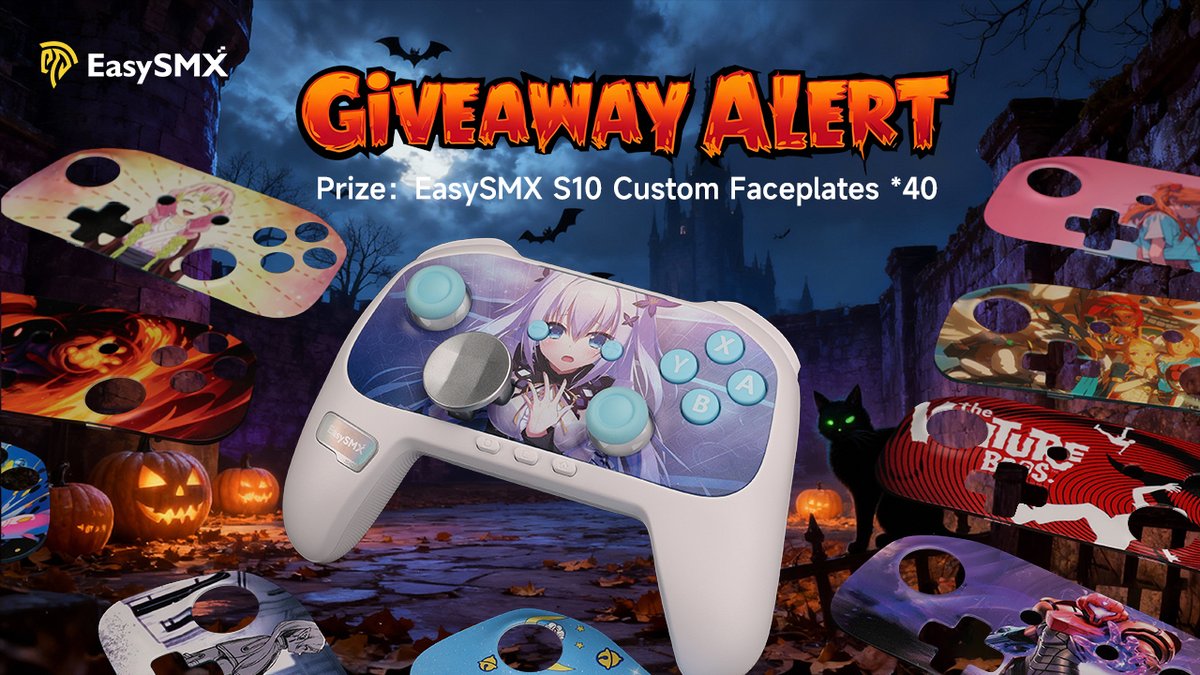 🎉 HALLOWEEN GIVEAWAY! 40*S10 FACEPLATES UP FOR GRABS! 🎉

To celebrate Halloween, we're giving away 40* S10 custom faceplates on Discord!

Here's how to enter:

①Join EasySMX Discord: discord.com/invite/aAcxEnJ…  

②OWN an EasySMX S10 (will need to provide purchase proof to