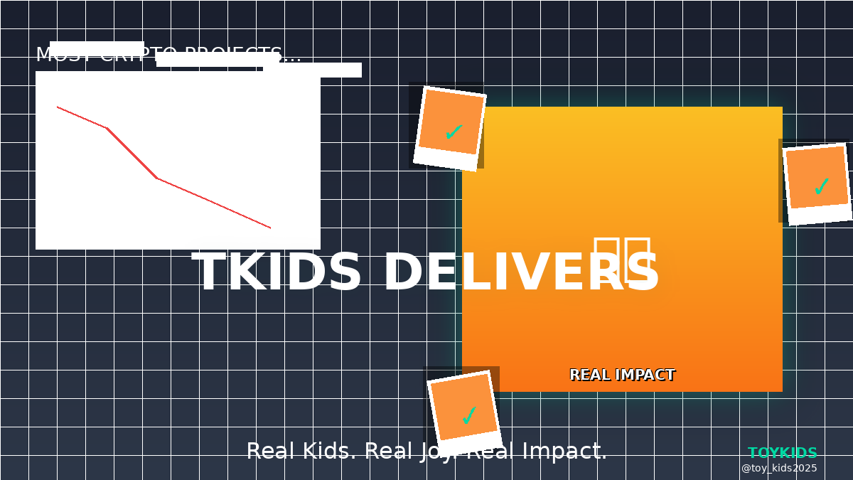 toy_kids2025's tweet image. While 99% of crypto sells you dreams... 💭  

@toy_kids2025 delivers REALITY: 

✅ Kids getting toys 
✅ Photos &amp;amp; videos as proof 
✅ Measurable impact 
✅ Purpose-driven blockchain  

The Web3 revolution isn&apos;t about lambos. It&apos;s about LEGACY. 🚀

  RT to spread! 💚  #TKIDS