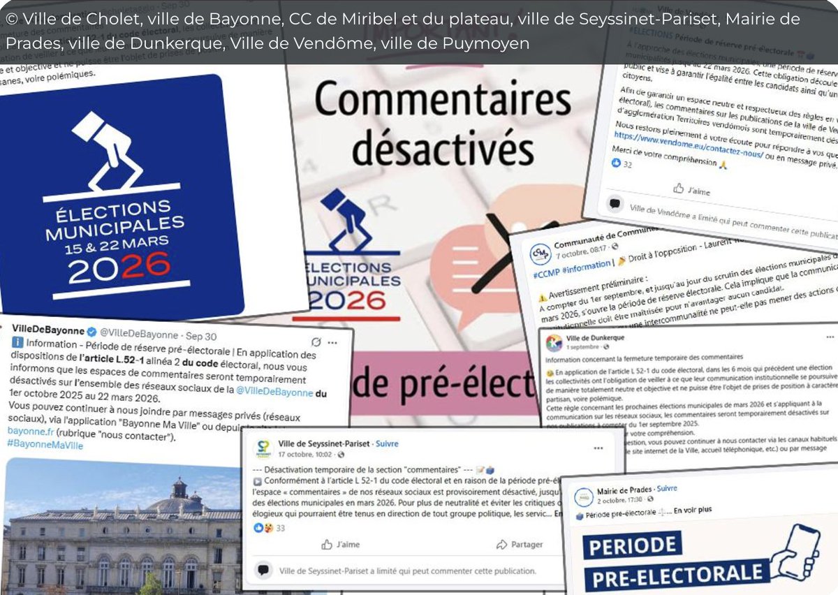 Municipales : la Banque des Territoires fait un rappel de toutes les précautions à prendre par les Maires en matière de communication pendant la période actuelle de pré-campagne électorale. <a href="/jpaullefebvre/">Jean-Paul LEFEBVRE 🇺🇦</a> <a href="/VinLeglantier/">Vincent Léglantier</a> <a href="/BrunoEstampe/">Estampe Bruno</a> <a href="/LydiaRabehiTala/">Lydia Rabehi Talaouit</a> 
banquedesterritoires.fr/periode-pre-el…