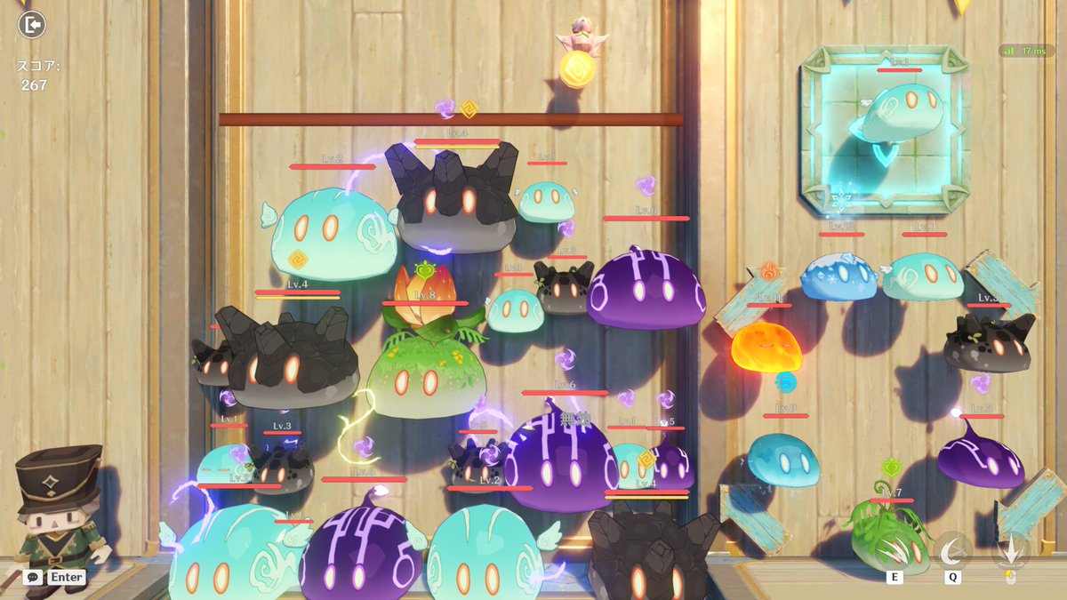 Koko_0207_'s tweet photo. 某落ち物ゲーム🍉のスライム版です！
同じ種類のスライムがぶつかると次のスライムに進化していきます！

目指せダブル大型氷スライム！❄

ステージGUID:
20602552998

#原神 #星々の幻境 https://t.co/0eA2hBeSBu