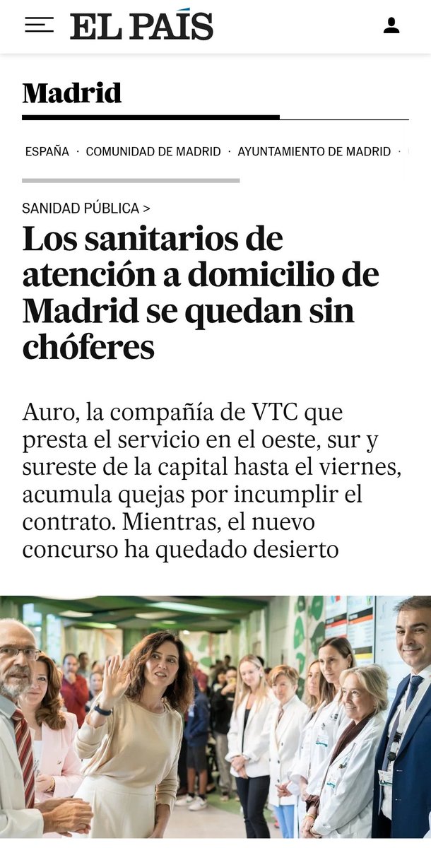 En 2022 Ayuso quito un contrato de transporte sanitario a los taxistas para dárselo cobrando más a una empresa de vehículos VTC cercana al PP.

Ahora, tras una gestión nefasta y llena de quejas e incumplimientos, los VTC abandonan el transporte de sanitarios en la Comunidad de