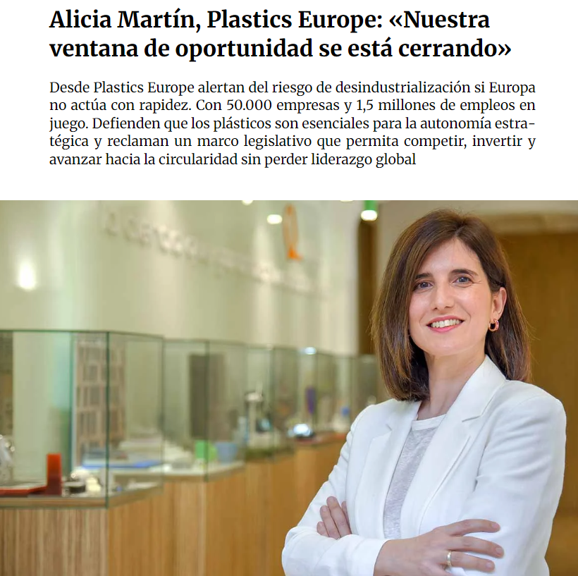 Nuestra DG, Alicia Martin, alerta en <a href="/Economia_3/">Economía 3</a> del riesgo de desindustrialización en Europa si no se actúa con rapidez. Necesitamos un marco legislativo que permita competir, invertir y avanzar hacia la #circularidad sin perder liderazgo global.
 
Más👉economia3.com/2025/10/14/705…