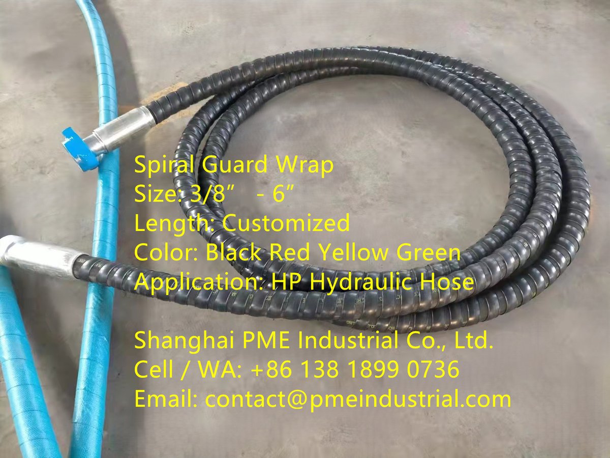 sh_pme's tweet image. Spiral Guard Wrap
Size: 3/8” – 6”
Color: Black Red Yellow Green
Application: HP Hydraulic Hose
pmeindustrial.com/hose-protectio…

Shanghai PME Industrial Co., Ltd.
Cell / WA: +86 138 1899 0736
Email: contact@pmeindustrial.com

#Hoseprotection #SpiralGuardWrap #Hydraulichoseprotection