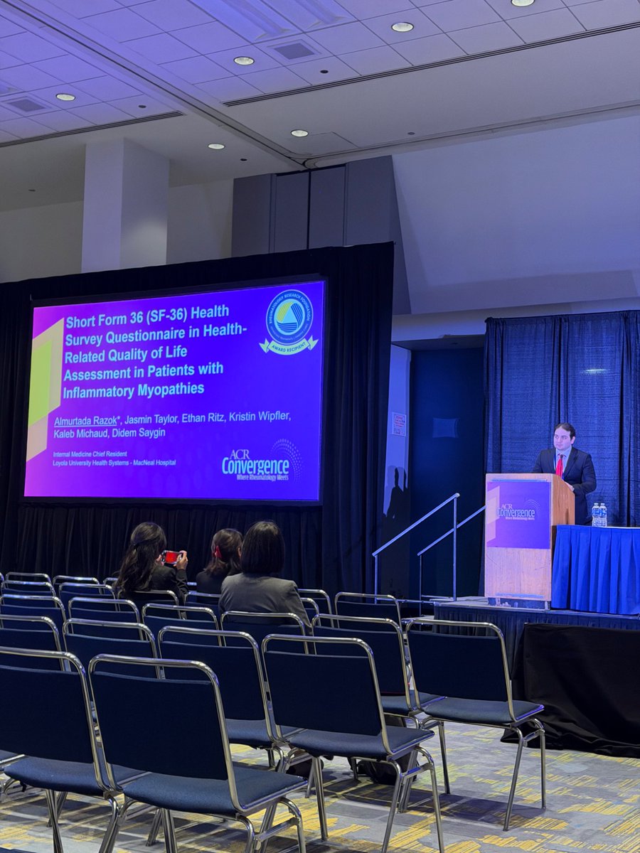 Proud of our second year rheumatology fellow, Haley Zimmerman, and chief resident, Almurtada Razok, presenting their #myositis research #ACR25
