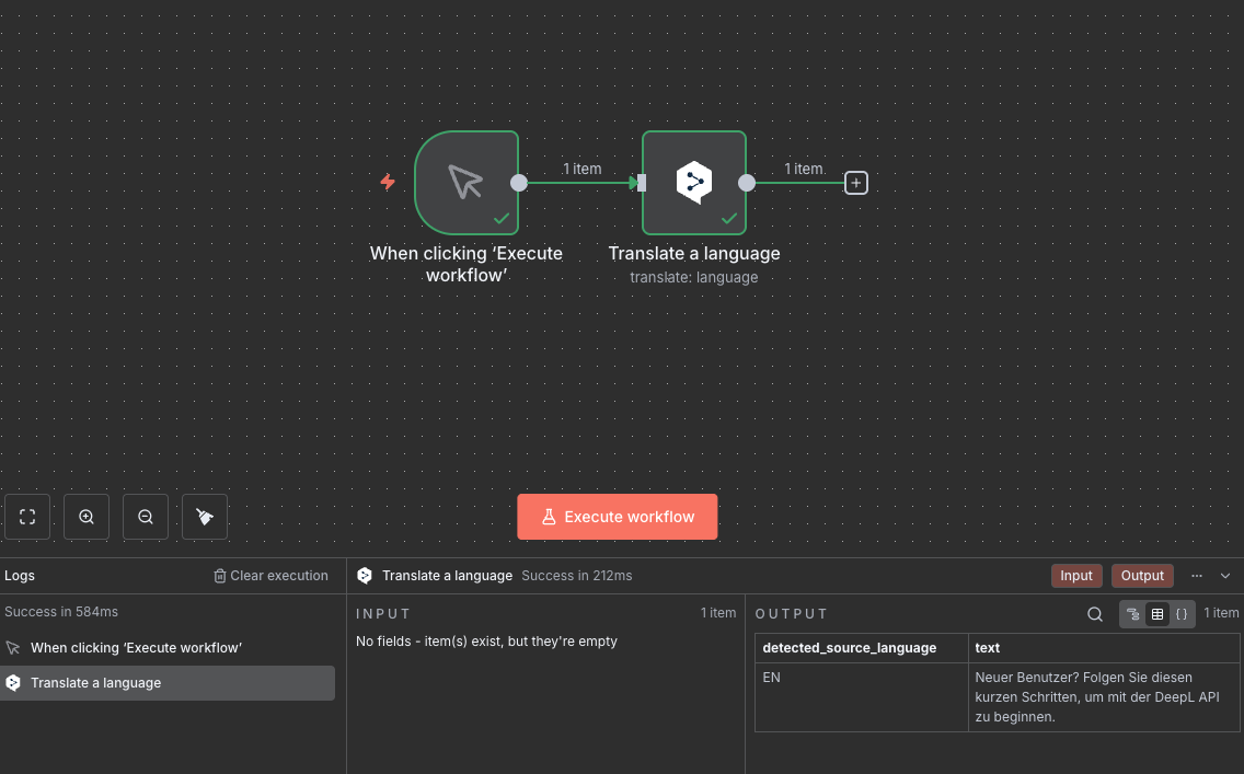 130db's tweet photo. Day 009

Today, you are challenged to translate text with DeepL.

Build it and show that it works by posting a screenshot below this post.

If you solve the puzzle, you’ll learn the DeepL node.

DeepL: https://t.co/yX1S5nrhnS
n8n: https://t.co/b9kUWvipVD

#n8n #n8npuzzle
🪖 https://t.co/CFMlReG27l