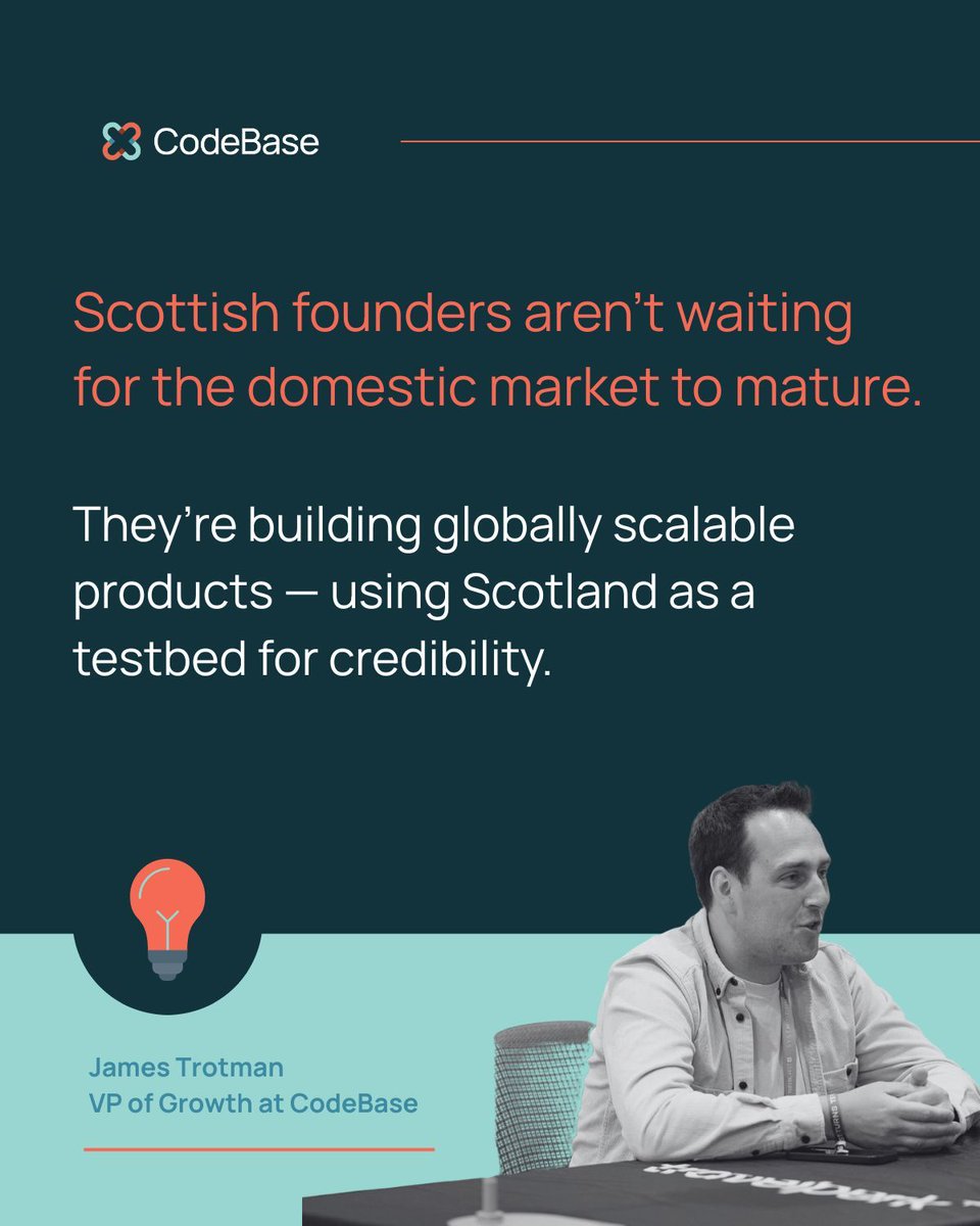 CodeBaseTech's tweet image. Scotland’s startups aren’t waiting for the world. They’re building for it.

JamesTrotman, VP of Growth at CodeBase, on how Scotland can back founders scaling globally from day one: thisiscodebase.com/resources/goin… 

#StartupEcosystem #GlobalGrowth #InnovationScotland #Techscaler