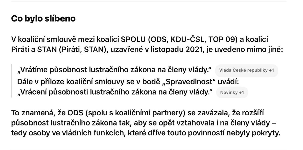 Luboš Klinka (@lklinka) on Twitter photo ODS v koaliční smlouvě z roku 2021 slíbila, že vrátí působnost lustračního zákona na členy vlády.
Sami si můžou za Bureše ‼️ ODS v koaliční smlouvě z roku 2021 slíbila, že vrátí působnost lustračního zákona na členy vlády.
Sami si můžou za Bureše ‼️