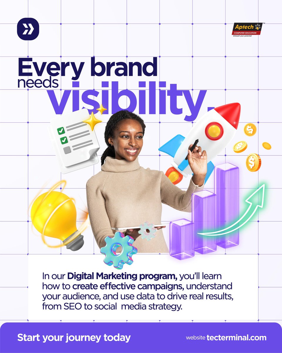 Tecterminal's tweet image. Take your career to the next level with our Digital Marketing Program, learn how to create impactful campaigns, understand your audience, and turn data into results.

Start your journey today at tecterminal.com

#DigitalMarketing  #LearnWithAptech #tecterminal