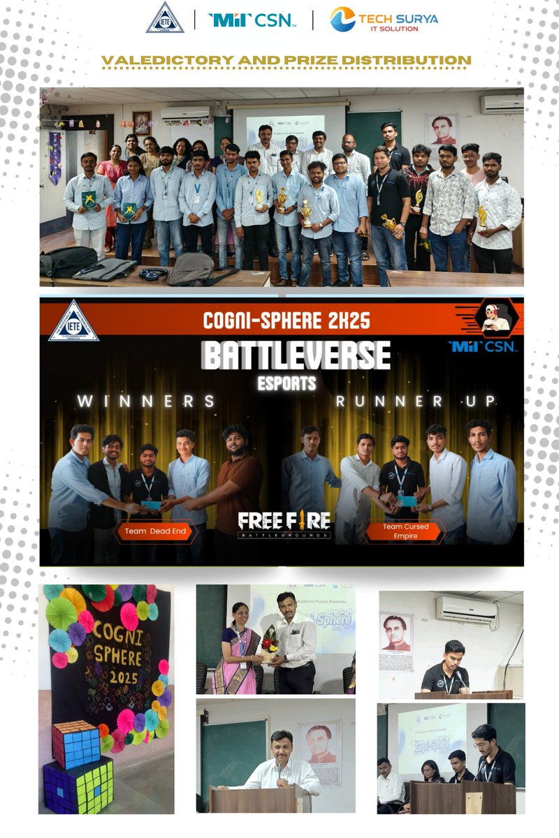MIT_Updates's tweet image. We’re proud to share that Cogni-Sphere 2025, organized by the IETE Student Forum (ISF), Department of Electronics and Computer Engineering, MIT CSN, was successfully conducted on October 13 &amp;amp; 14, 2025. #mit_csn #CogniSphere2025 #IETEStudentForum #Innovation #Technology