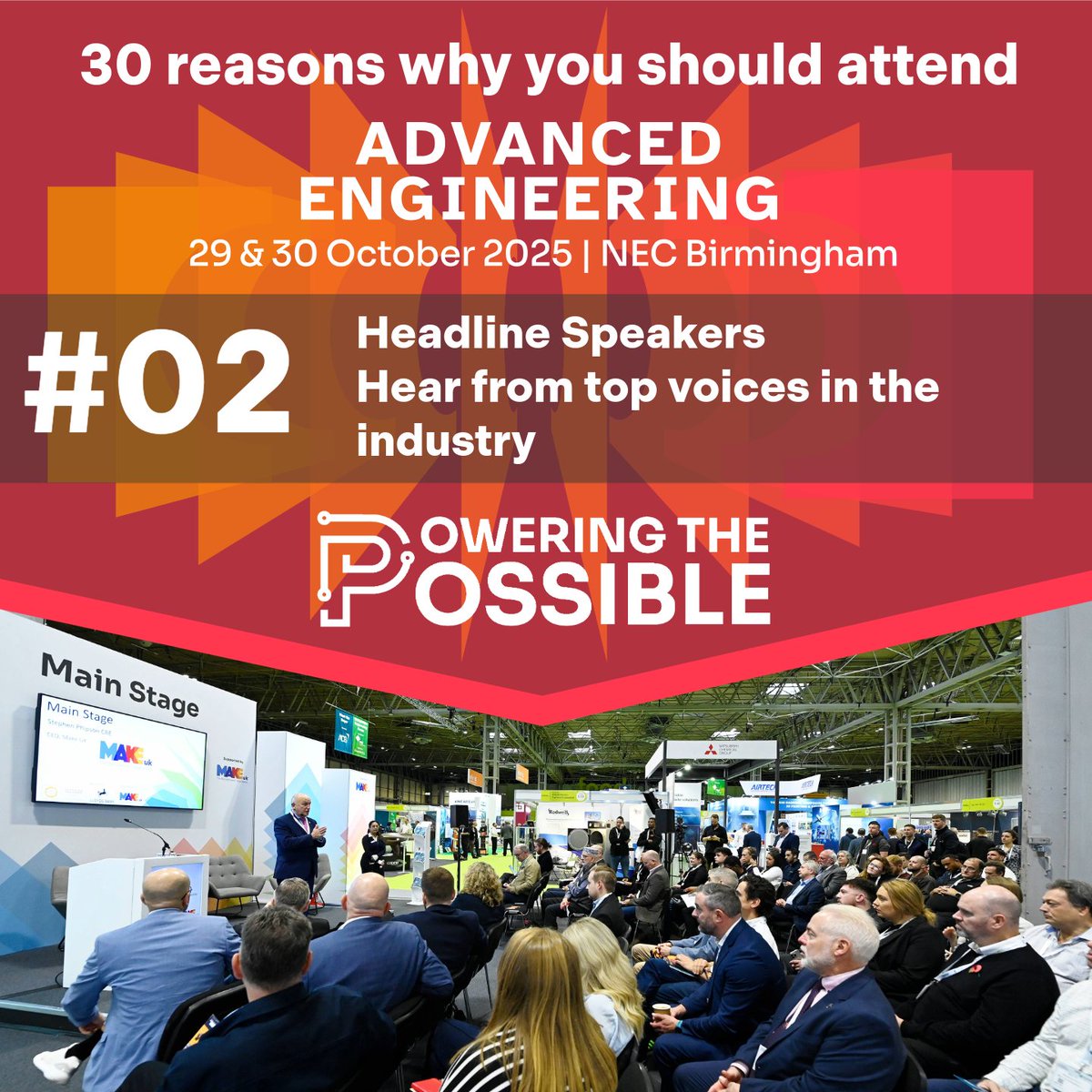 advancedenguk's tweet image. We’re nearly there!
Just 2 days to go, and here’s reason #2 to attend:
#AEUK25 features speakers from ClearMotion, Goodfellow, Amazon Web Services (AWS), Composites UK, Siemens and Royal Navy 
🔗 Learn more: advancedengineeringuk.com/conference/?ut…