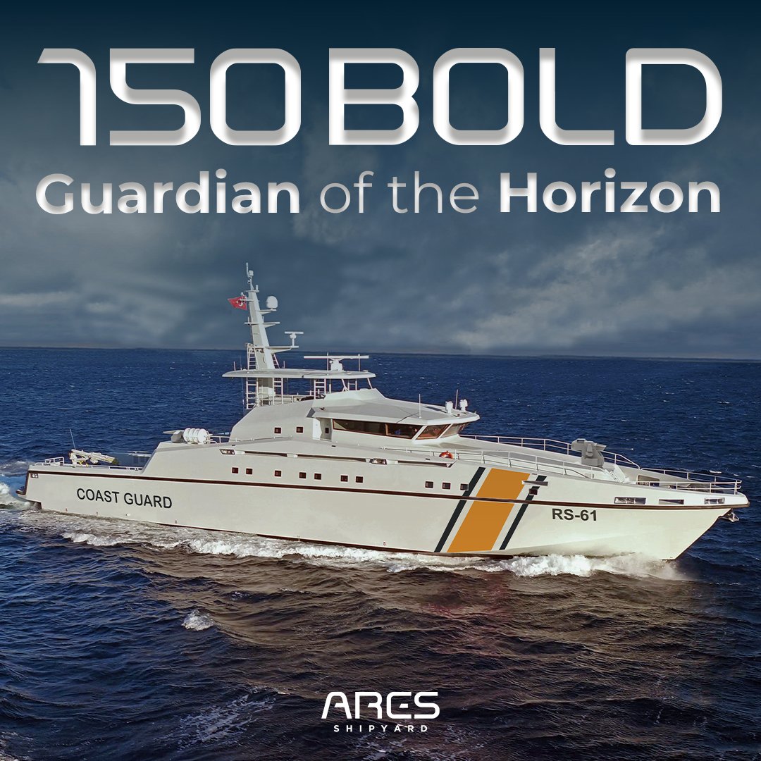 Dominating the seas with relentless power.

ARES 150 BOLD is engineered to outrun, outlast, and outclass every conventional offshore patrol vessel.
From high-speed interception to long-endurance missions, it delivers uncompromising authority, advanced warfare readiness, and total