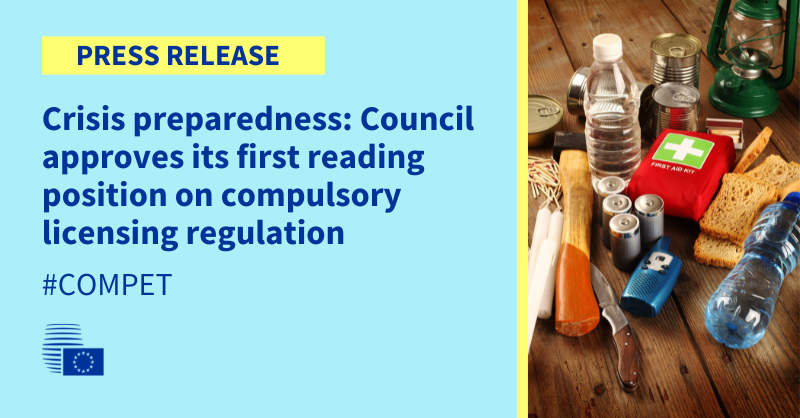 APPROVED: <a href="/EUCouncil/">EU Council</a> adopts its first-reading position on the compulsory licensing regulation

#COMPET #EU2025DK

Read the press release below 👇
link.europa.eu/Qb3Jt9
