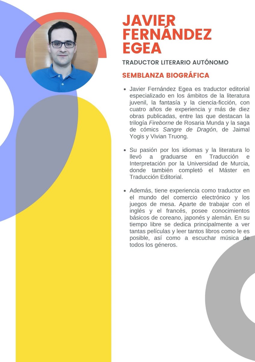 ¡Seguimos con las charlas de orientación profesional para estudiantes de prácticas del GTeIUM! Este miércoles, 29 de octubre, será el turno de Javier Fernández, antiguo estudiante del GTeIUM y traductor profesional, quien nos contará su experiencia con la traducción literaria👇
