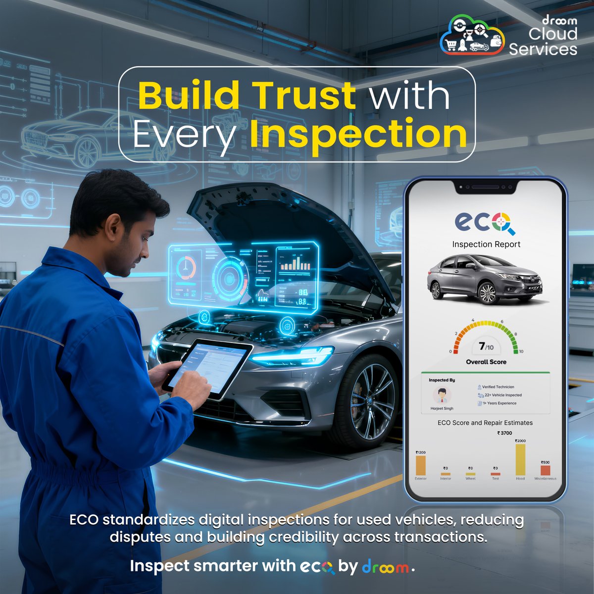 letsdroom's tweet image. Verified. Certified. Trusted.
 ECO makes every inspection credible. 

droom.in/eco-order?utm_… 

#AutoTech #DroomCloudServices
