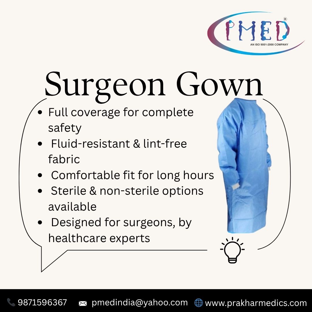 Trusted by surgeons, hospitals, and healthcare professionals across India.
📞 9871596367
🌐 prakharmedics.com
📩 pmedindia@yahoo.com
#SurgeonGown #SurgicalGown #OTWearables #DisposableGown #SurgicalDisposable #HospitalSupplies #MedicalSafety #HealthcareProducts