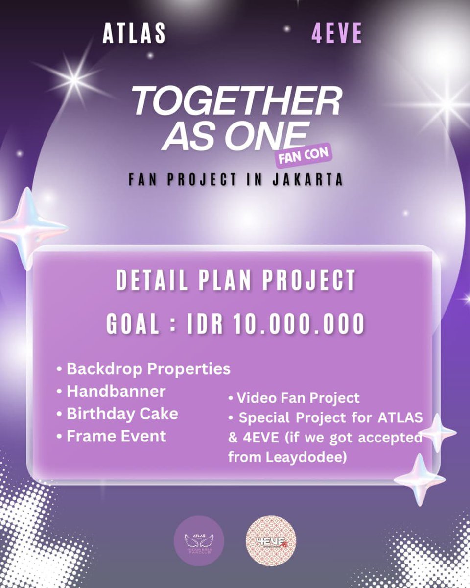 4EVE_ina's tweet image. TOGETHER AS ONE DONATION FAN PROJECT IS OPEN NOW ✨

Let’s be a part of this amazing project 🌟

🗓Period: Today—Dec 7,2025
🔗bit.ly/4TLASfanconjkt 

Details below and see you 🫶🏼 

#TogetherAsOneinJKT
#TogetherAsOneAsiaTour
#4EVE #ATLAS_TH #ATLASth