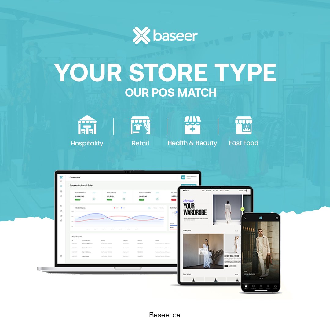 Baseer_canada's tweet image. Hospitality, Retail, Beauty, or Fast Food - whatever your store type,
Baseer has the POS system that fits just right.

Schedule your demo now!
baseer.ca

#RetailTech #AIPOS # #CanadianBusiness #Restaurant #SmallBusinessCanada #Omnichannel #PointOfSale #Baseer